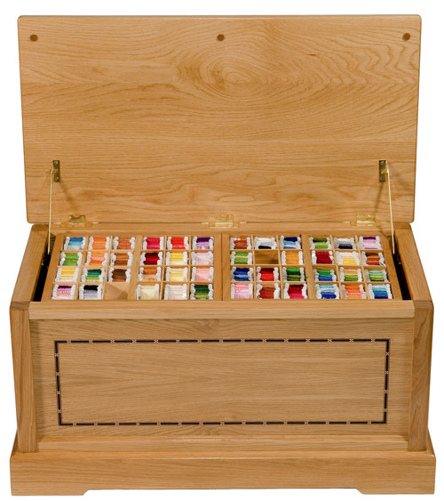 Traditional hand-made wooden sewing boxes